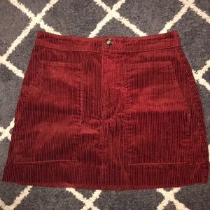H&M Red Corduroy Skirt